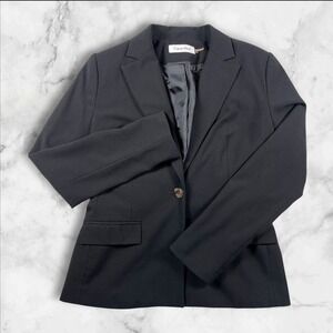Calvin Klein Blazer Suit Jacket Womens 4 Single Button Lapel Office  Business